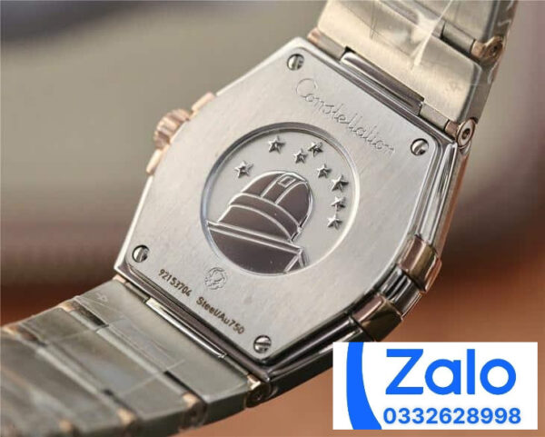 ĐỒNG HỒ NỮ OMEGA CONSTELLATION FAKE NHÀ MÁY 3S VÀNG HỒNG ĐÍNH ĐÁ 27MM