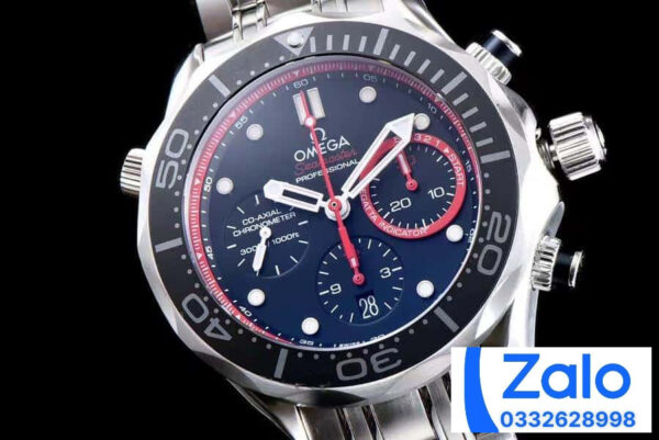 ĐỒNG HỒ NAM OMEGA SEAMASTER FAKE 11 NHÀ MÁY JH FACTORY KIM ĐỎ 44MM