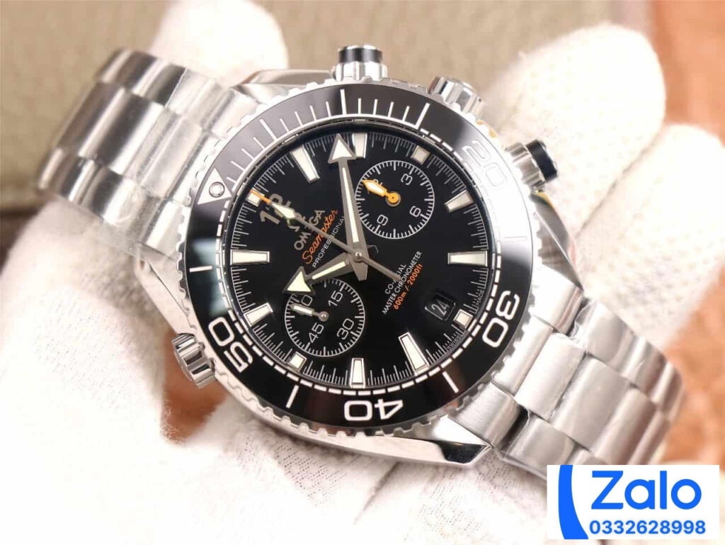 ĐỒNG HỒ NAM OMEGA SEAMASTER FAKE 1:1 NHÀ MÁY OM MẶT SỐ ĐEN THỂ THAO 45MM