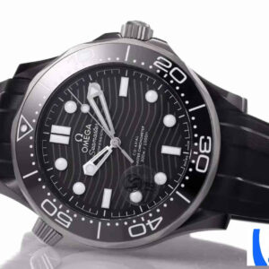 ĐỒNG HỒ NAM OMEGA SEAMASTER FAKE CAO CẤP NHÀ MÁY OM DÂY CAO SU ĐEN 45MM