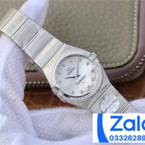 ĐỒNG HỒ NỮ OMEGA CONSTELLATION FAKE 1:1 NHÀ MÁY 3S NIỀNG ĐÍNH ĐÁ 27MM