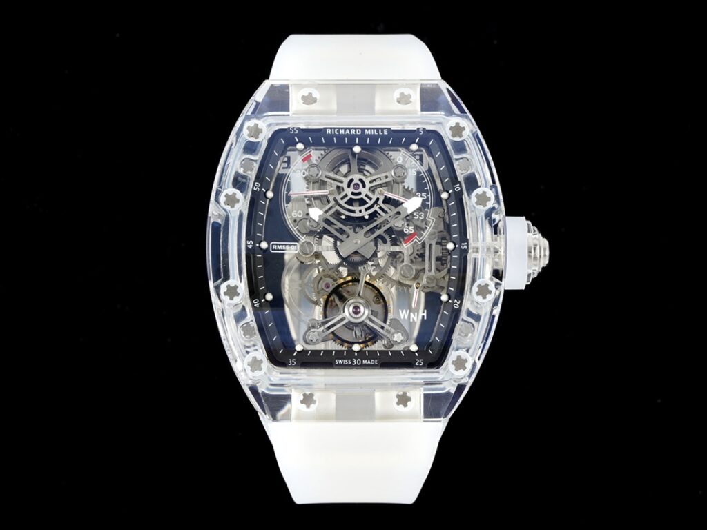 ĐỒNG HỒ NAM RICHARD MILLE RM56-01 REPLICA 11 VỎ TRONG SUỐT LỘ CỢ 44MM