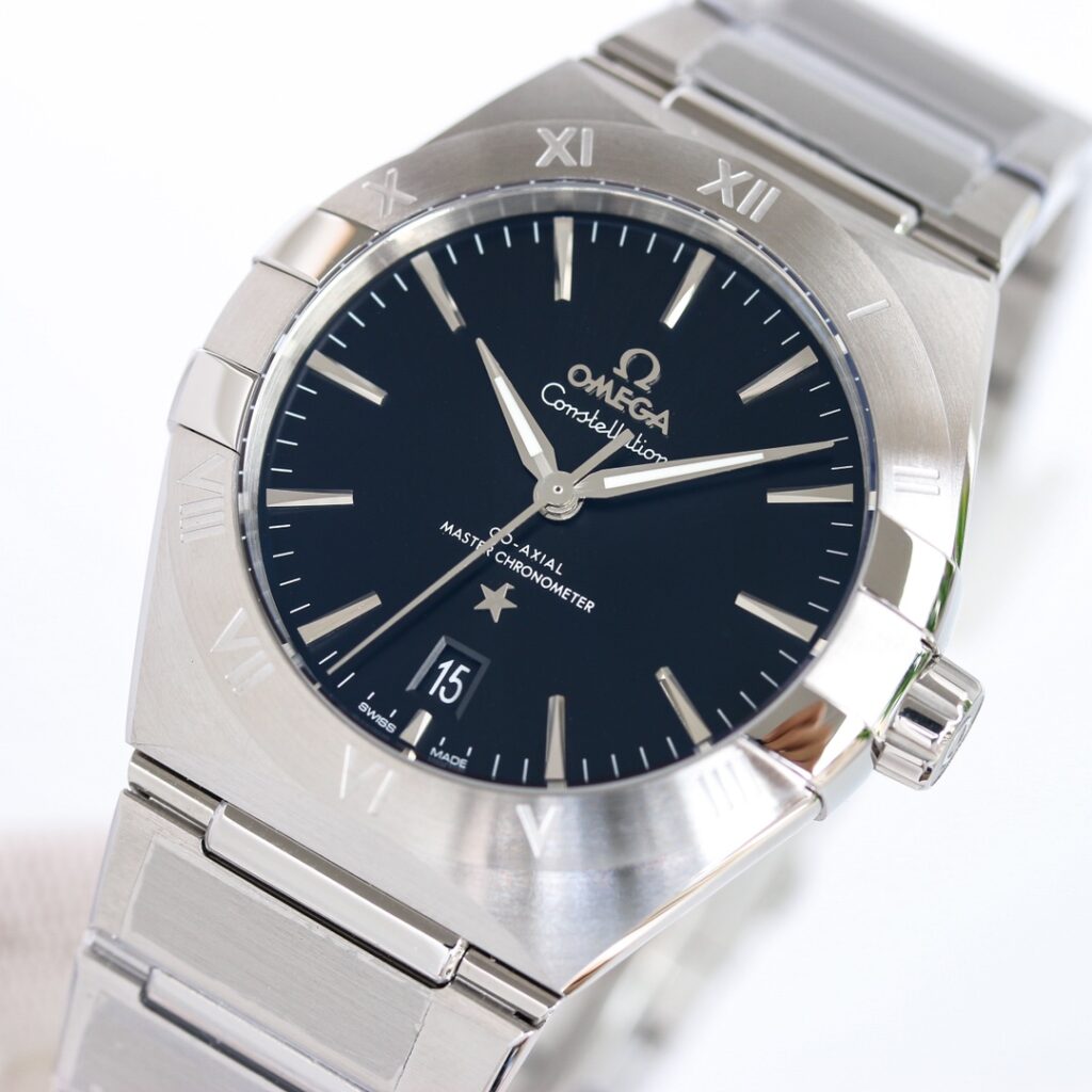 ĐỒNG HỒ UNISEX OMEGA CONSTELLATION FAKE CAO CẤP NHÀ MÁY OR MẶT ĐEN 39MM