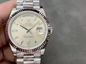 ĐỒNG HỒ ROLEX DAY-DATE 228236 REPLICA 11 THÉP VONFRAM CỌC SỐ ĐÁ GMF 40MM (7)