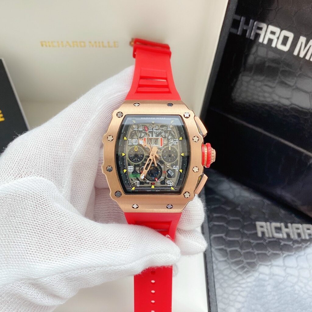 Đồng hồ Richard Mille Replica RM11-03 Crystal Skeleton Dial Dây Da Đỏ - Có Đáng Mua (1)