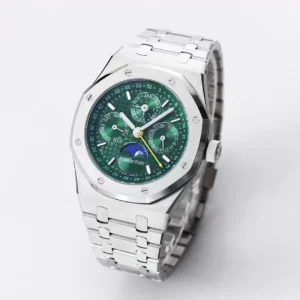 ĐỒNG HỒ AUDEMARS PIGUET ROYAL OAK CHORONOGRAPH 26574ST BBR REP 11 MẶT XANH LÁ 41MM (2)