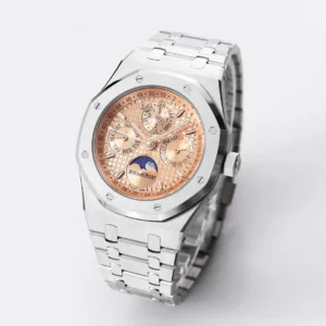 ĐỒNG HỒ AUDEMARS PIGUET ROYAL OAK CHORONOGRAPH 26574ST BBR REP 11 NAM DÂY KIM LOẠI 41MM (2)