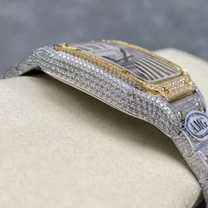 ĐỒNG HỒ CARTIER SANTOS DEMI REPLICA 11 ĐÍNH FULL ĐÁ SWAROVSKI AMG FACTORY 40MM (2)