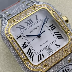 ĐỒNG HỒ CARTIER SANTOS DEMI REPLICA 11 ĐÍNH FULL ĐÁ SWAROVSKI AMG FACTORY 40MM (2)