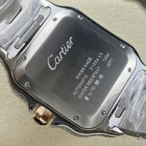 ĐỒNG HỒ CARTIER SANTOS DEMI ROSE GOLD REP 11 ĐÍNH ĐÁ MẶT XANH AMG FACTORY 40MM (2)