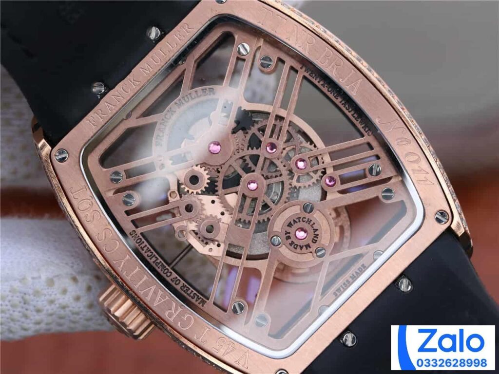 ĐỒNG HỒ FRANCK MULLER SKELETON ROSE GOLD FAKE 11 NAM MÁY LỘ CƠ 39 (2)