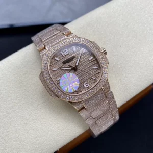 ĐỒNG HỒ PATEK PHILIPPE NAUTILUS ROSE GOLD 7118G REP 11 CAO CẤP ĐÍNH ĐÁ 35 (2)