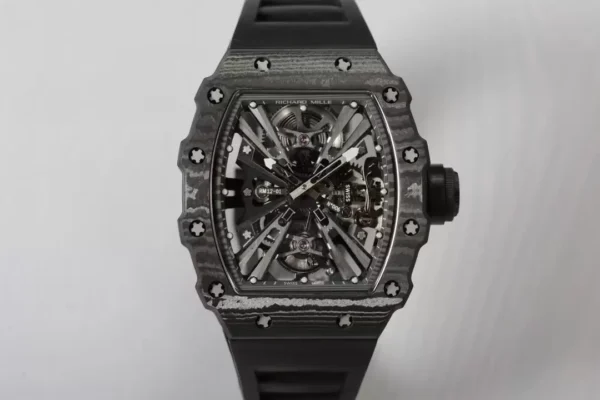 ĐỒNG HỒ RICHARD MILLE RM12-01 TOURBILLON FULL CARBON REP 11 DÂY CAO SU 42MM (2)