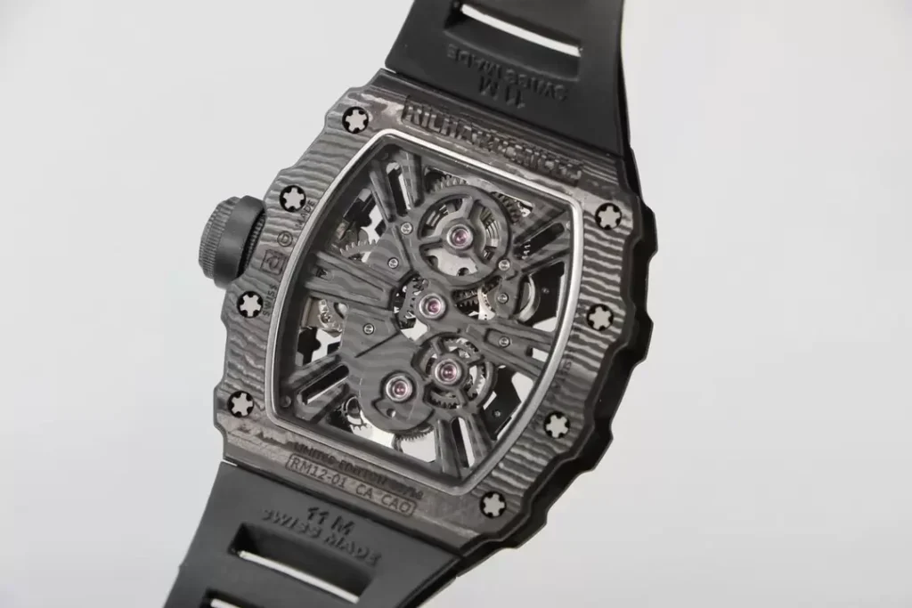 ĐỒNG HỒ RICHARD MILLE RM12-01 TOURBILLON FULL CARBON REP 11 DÂY CAO SU 42MM (2)
