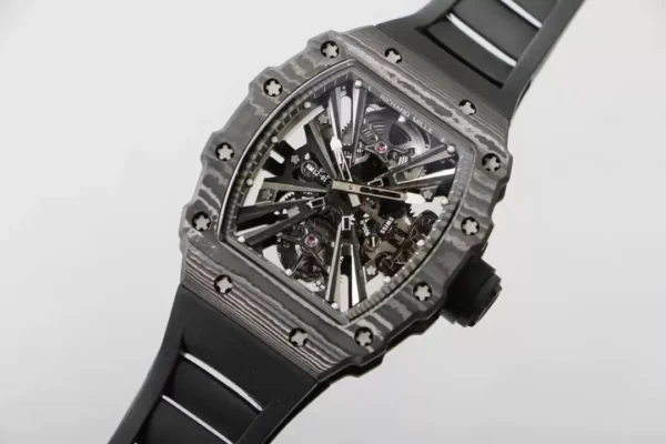 ĐỒNG HỒ RICHARD MILLE RM12-01 TOURBILLON FULL CARBON REP 11 DÂY CAO SU 42MM (2)