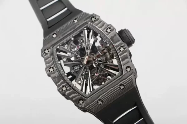 ĐỒNG HỒ RICHARD MILLE RM12-01 TOURBILLON FULL CARBON REP 11 DÂY CAO SU 42MM (2)