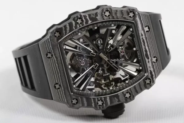 ĐỒNG HỒ RICHARD MILLE RM12-01 TOURBILLON FULL CARBON REP 11 DÂY CAO SU 42MM (2)