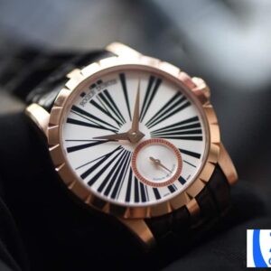 ĐỒNG HỒ ROGER DUBUIS EXCALIBUR ROSE GOLD NỮ DÂY DA REP 11 PF FACTORY 36MM (2)