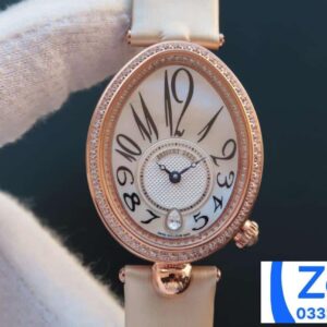 ĐỒNG HỒ BREGUET QUEEN OF NAPLES REPLICA 11 THỤY SỸ NỮ DÂY DA TRẮNG 28.45×36 (2)