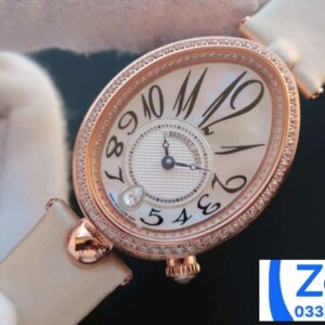 ĐỒNG HỒ BREGUET QUEEN OF NAPLES REPLICA 11 THỤY SỸ NỮ DÂY DA TRẮNG 28.45×36 (2)