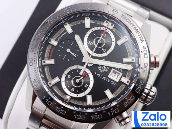 ĐỒNG HỒ TAG HEUER CARRERA CHORONOGRAPH CAR201Z REP 11 DÂY KIM LOẠI 43MM (2)