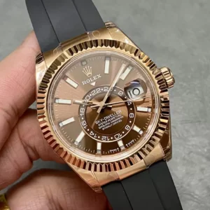 ĐỒNG HỒ ROLEX SKY DWELLER 336235 REPLICA 11 MẶT CHOCOLATE DÂY CAO SU TW 42MM (1)