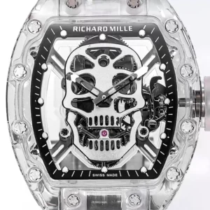 ĐỒNG HỒ CHẾ TÁC RICHARD MILLE RM 052 TUORBILLON SKULL SAPPHIRE REPLICA CAO CẤP MS FACTORY 42MM