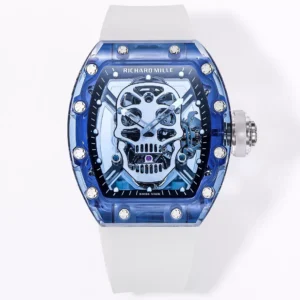 ĐỒNG HỒ RICHARD MILLE RM052 TOURBILLON CHẾ TÁC SAPPHIRE MÀU XANH REPLICA 11 ĐẦU LÂU NHÀ MÁY MS 42MM