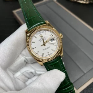 ĐỒNG HỒ ROLEX DAY-DATE NAM MÁY CƠ DÂY DA REPLICA CAO CẤP 36MM