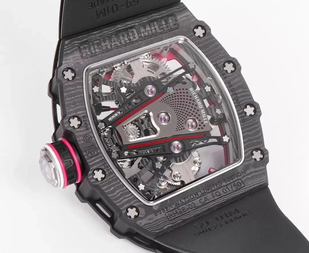 ĐỒNG HỒ CHẾ TÁC RICHARD MILLE RM38-02 TOURBILLON NAM DÂY CAO SU NHÀ MÁY RM 41X50MM