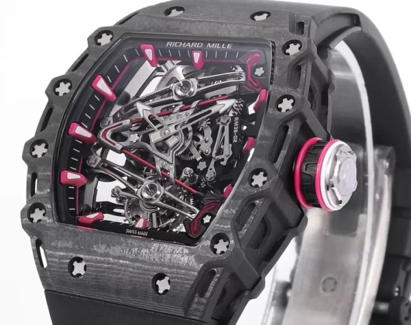 ĐỒNG HỒ CHẾ TÁC RICHARD MILLE RM38-02 TOURBILLON NAM DÂY CAO SU NHÀ MÁY RM 41X50MM