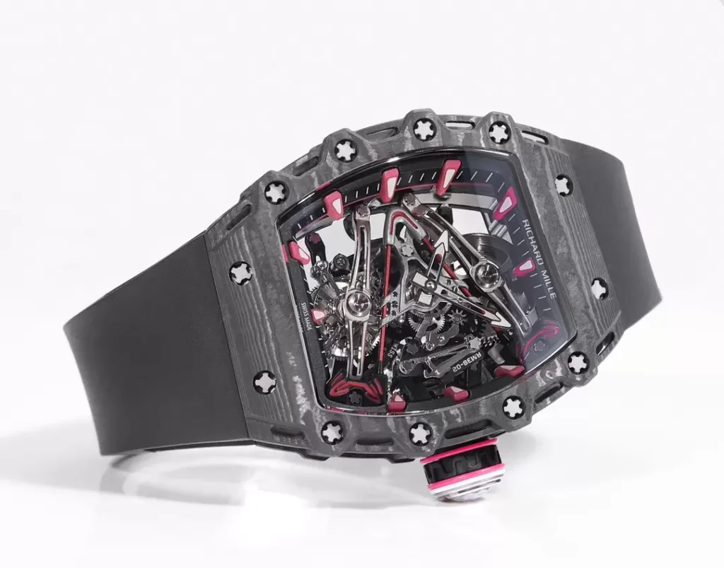 ĐỒNG HỒ CHẾ TÁC RICHARD MILLE RM38-02 TOURBILLON NAM DÂY CAO SU NHÀ MÁY RM 41X50MM