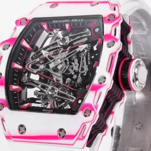 ĐỒNG HỒ RICHARD MILLE CHẾ TÁC RM38-02 TOUBILLON NAM DÂY CAO SU MÀU TRẮNG NHÀ MÁY RM 41X50MM