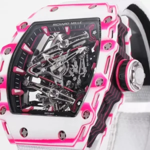 ĐỒNG HỒ RICHARD MILLE RM38-02 TOURBILLON CHẾ TÁC VỎ CARBON DÂY VẢI TRẮNG NHÀ MÁY RM 41X50MM