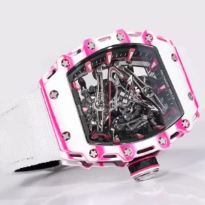 ĐỒNG HỒ RICHARD MILLE RM38-02 TOURBILLON CHẾ TÁC VỎ CARBON DÂY VẢI TRẮNG NHÀ MÁY RM 41X50MM