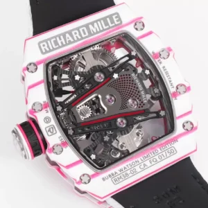 ĐỒNG HỒ RICHARD MILLE RM38-02 TOURBILLON CHẾ TÁC VỎ CARBON DÂY VẢI TRẮNG NHÀ MÁY RM 41X50MM