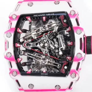 ĐỒNG HỒ RICHARD MILLE RM38-02 TOURBILLON CHẾ TÁC VỎ CARBON MÀU HỒNG NAM RM FACTORY 41X50MM