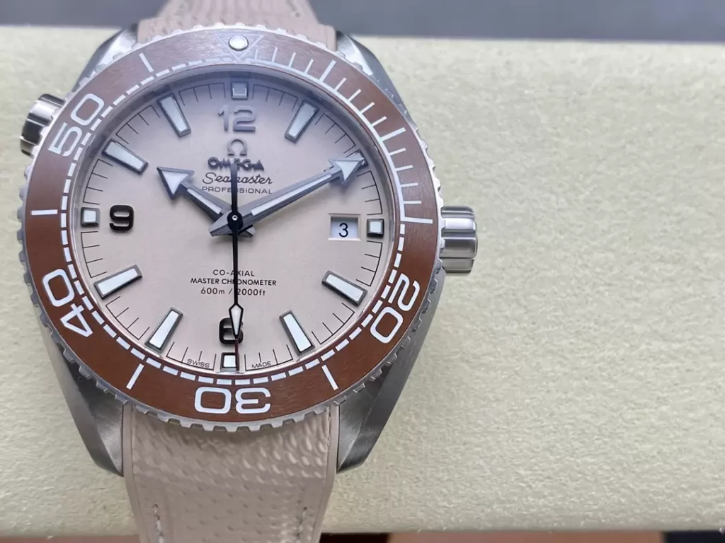 ĐỒNG HỒ NAM OMEGA SEAMASTER REPLICA 11 MẶT NÂU VIỀN CERAMIC CHOCOLATE 43,5MM