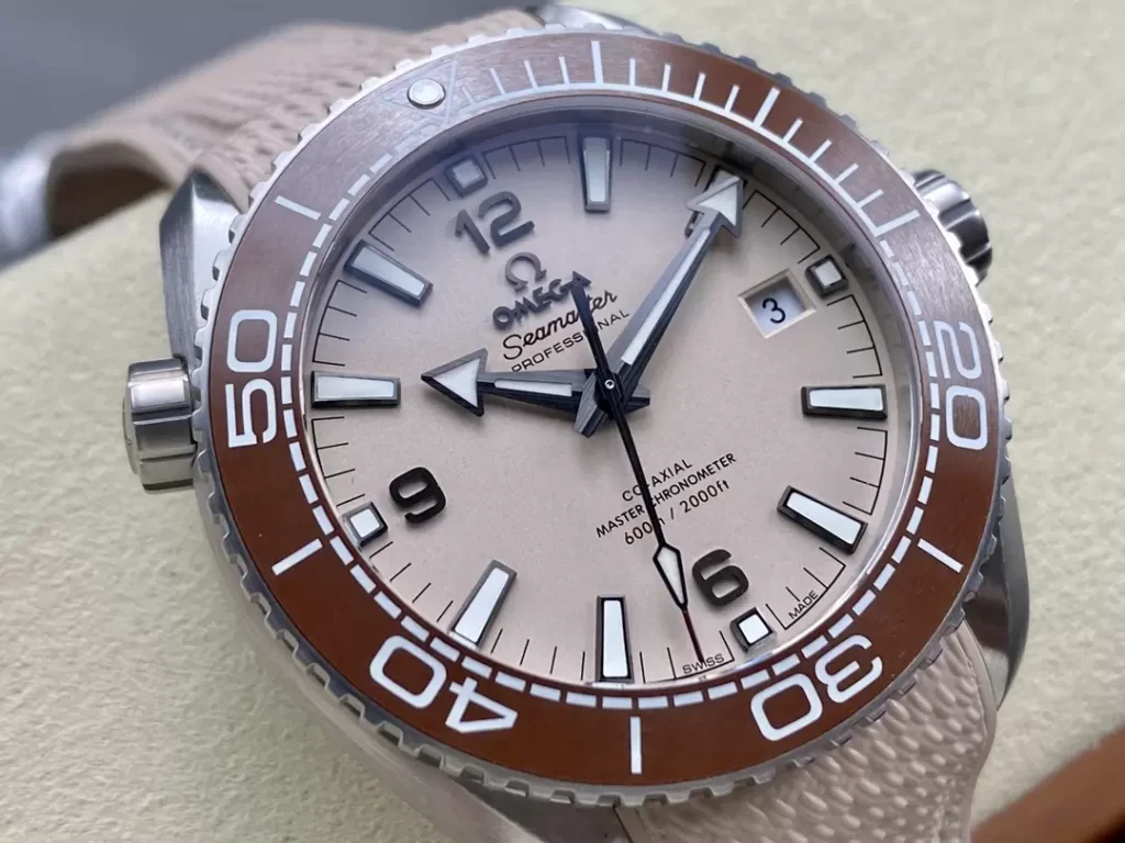 ĐỒNG HỒ NAM OMEGA SEAMASTER REPLICA 11 MẶT NÂU VIỀN CERAMIC CHOCOLATE 43,5MM