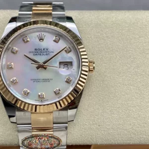 ĐỒNG HỒ ROLEX DATEJUST 126331 REPLICA 11 CỌC SỐ ĐÍNH ĐÁ DÂY THÉP NHÀ MÁY CLEAN 41MM