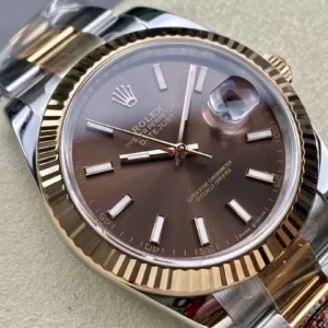 ĐỒNG HỒ ROLEX DATEJUST 126331 REPLICA 11 MẶT CHOCOLATE CỌC SỐ DẠ QUANG 41MM