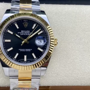 ĐỒNG HỒ ROLEX DATEJUST 126333 REPLICA 11 MẶT ĐEN CỌC SỐ DẠ QUANG NHÀ MÁY CLEAN 41MM