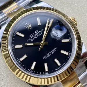 ĐỒNG HỒ ROLEX DATEJUST 126333 REPLICA 11 MẶT ĐEN CỌC SỐ DẠ QUANG NHÀ MÁY CLEAN 41MM