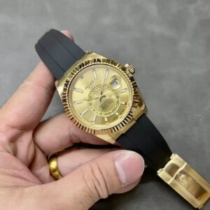 ĐỒNG HỒ ROLEX SKY DWELLER 336238 REP 11 MẶT VÀNG CỌC SỐ DẠ QUANG 42MM