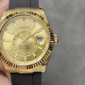 ĐỒNG HỒ ROLEX SKY DWELLER 336238 REP 11 MẶT VÀNG CỌC SỐ DẠ QUANG 42MM