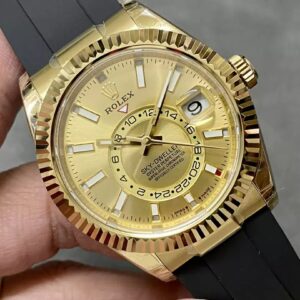 ĐỒNG HỒ ROLEX SKY DWELLER 336238 REP 11 MẶT VÀNG CỌC SỐ DẠ QUANG 42MM