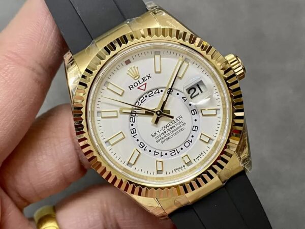 ĐỒNG HỒ ROLEX SKY DWELLER 336238 REPLICA 11 MẶT TRẮNG CỌC SỐ DẠ QUANG 42MM