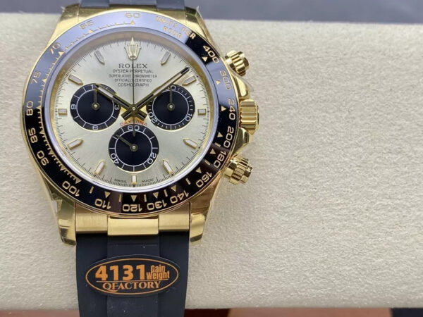 ĐỒNG HỒ ROLEX DAYTONA REPLICA V6 MẶT SỐ VÀNG 140G QF 40MM (1)