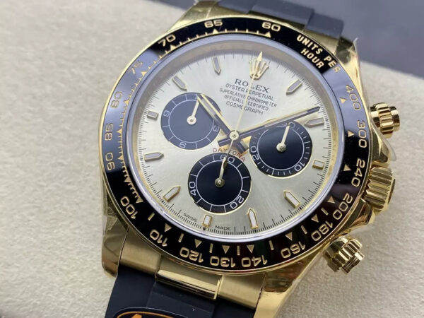 ĐỒNG HỒ ROLEX DAYTONA REPLICA V6 MẶT SỐ VÀNG 140G QF 40MM (1)