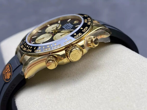 ĐỒNG HỒ ROLEX DAYTONA REPLICA V6 MÀU GOLD MẶT ĐEN 140G QF 40MM (1)